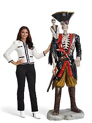 Skeleton Pirate with Monkey Life Size Statue