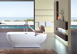 Paizo Acrylic Modern Freestanding Soaking Bathtub 67