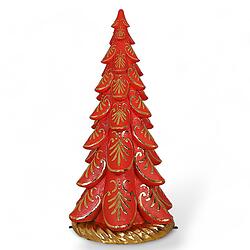 Christmas Tree 3D Statue Red with Gold Leaf 8 FT Large