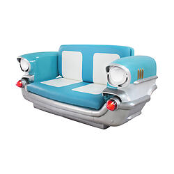 Retro 57 Chevy Car Sofa Turquoise and White