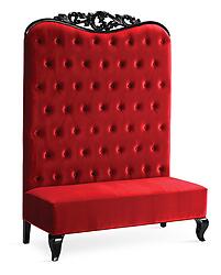 Adonis II Chaise High Back Sofa Red Velvet