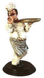 CHEF Holding Tray Statue 2FTCHEF Holding Tray Statue 2FT