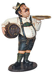 Tiroler Beer Waiter butler statue 3FT