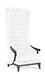 High Back Wing Chair White Velvet Duchess