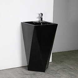 Gloss Black Modern Pedestal Sink - Maccione