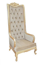 High Back Chair - King Throne Beige