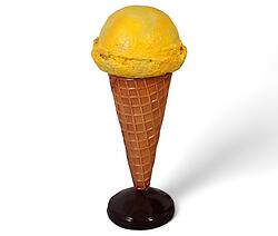 Lemon Ice Cream Statue on Stand 3FT