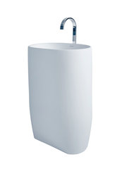Nurri - Modern Bathroom Pedestal Sink Cast Stone 21.6