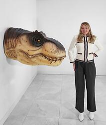 Large T-Rex Head Statue Mouth Closed Wall Mount