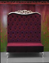 Adonis II Chaise High Back Sofa Purple Velvet