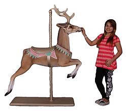 Large Carousel Reindeer Statue