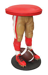 Sports Bar Stool Football Player in Red and Gold Uniform