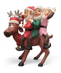 Funny Reindeer with 3 Elves Christmas Decor