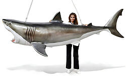 Great White Shark Statue Hanging Life Size 11 FT