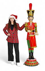 Toy Soldier Statue with Drum Large Christmas Decor 6.5 FT
