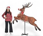 Christmas Reindeer Statue Jumping and Flying Life Size