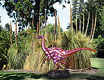 Ornithomimus Dinosaur Life Size Statue - Magenta and Purple 7.5 FT