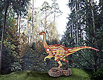Ornithomimus Dinosaur Life Size Statue - Amber and Brown 5.9 FT