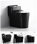 Matte Black Toilet Modern One Piece Dual Flush - Siena