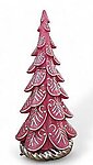 Christmas Tree 3D Statue Pink with Silver Leaf 4 FT Large