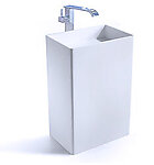 Cadeo II - Modern Bathroom Pedestal Sink Cast Stone 23.6