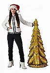 Gold Christmas Tree 3D Statue Gilded in Gold Leaf 4 FT Large