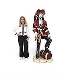 Pirate Captain Statue with Barrel Life Size