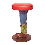 Cowboy Bar Stool in Jeans and Green Boots