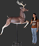 Reindeer Jumping On Stand Life Size Statue