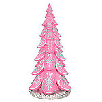 Christmas Tree 3D Statue Pink with Silver Leaf 8 FT Large