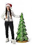 Christmas Tree 3D Statue Green with Gold Leaf 4 FT Large