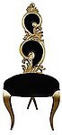 Suzette Baroque Dining Chair Black Velvet and Gold Frame