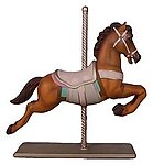 Large Carousel Brown Horse Statue