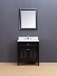 Rocca Transitional Bathroom Vanity Set with Carrera Marble Top Espresso 30