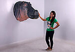 Hippo Head Wall Mount Life Size Statue