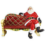 Santa Claus Sitting On Christmas Bench Set