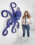 Blue Octopus Large Life Size Statue 5FT