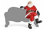 Santa Claus Sitting On Christmas Bench Life Size Statue