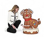 Gingerbread Dog Statue 3 FT Large Christmas Decor