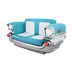 Retro 57 Chevy Car Sofa Turquoise and White