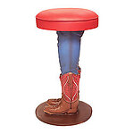 Cowboy Bar Stool in Jeans and Red Boots