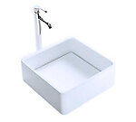 Cloud II Vessel Sink Solid Surface with Designer Drain Cover - 15.7