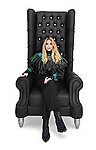 Baroque Throne Black Leather Rolled Arm chair