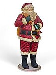 Santa Claus with Bell Statue Christmas Decor Life Size 7.5FT