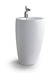 Modern Bathroom Pedestal Sink - Fiori - White - 21.65