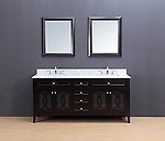 Rocca Transitional Bathroom Vanity Set with Carrera Marble Top Espresso 72