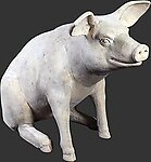 Life Size Pig Statue - Roman Stone Finish