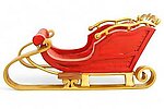 Santa Sleigh 2 Seater Red 6.6FT Long