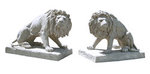 Stone Lions Statues Set of 2 Roman Stone Finish