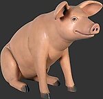 Sitting Pig Statue - Small